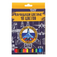 Карандаши цветные, 18 цветов, шестигранные заточенные, дерево, в карт.коробке с подвесом Фланкер